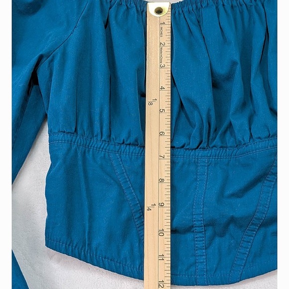 Japna Bustier Top Womens M Blue Smocked Cottagecore Y2K Fairycore Milkmaid Boho - Picture 7 of 11